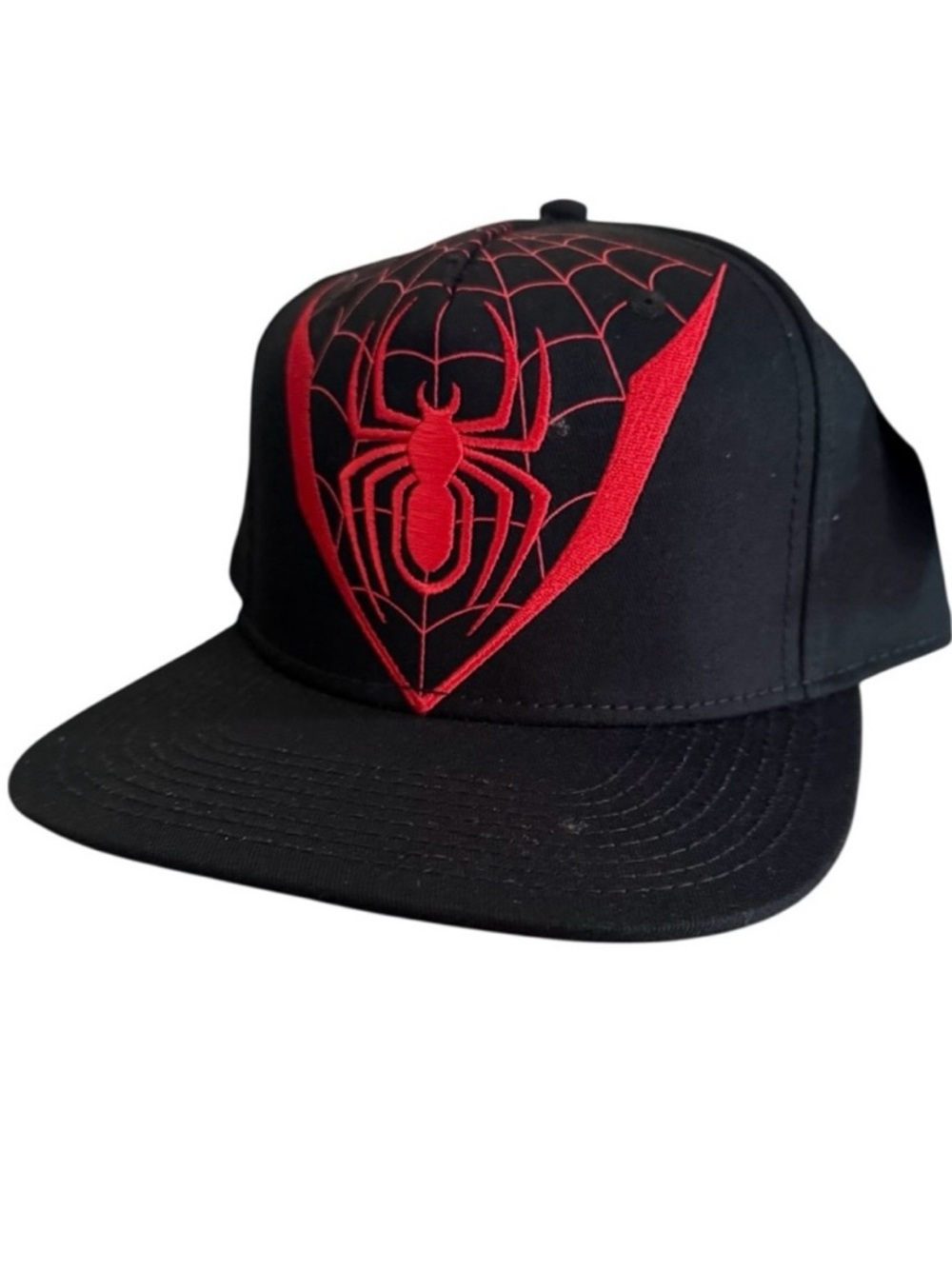 Marvel Spider-Man Miles Morales Suit Adult SnapBack Cap Black and Red Hat